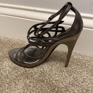 Roberto Cavalli gunmetal heels with mirrored heels. Size 38.